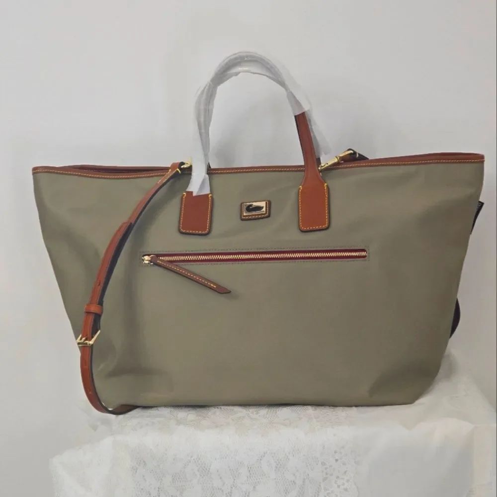 Dooney & Bourke Classic Taupe Convertible Tote Bag NWT